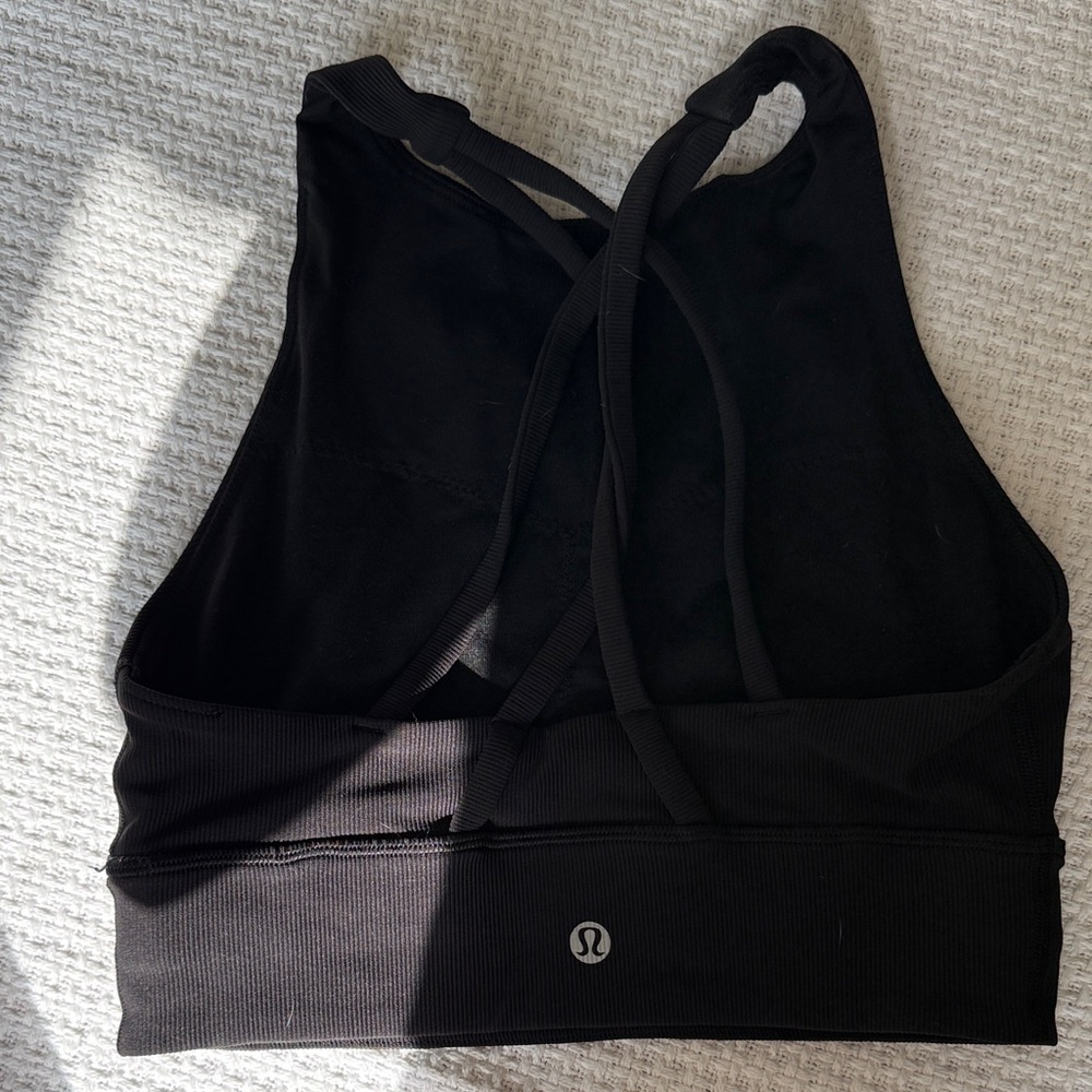Lululemon Black Long Line Ribbed Crop - Picture 2 of 2